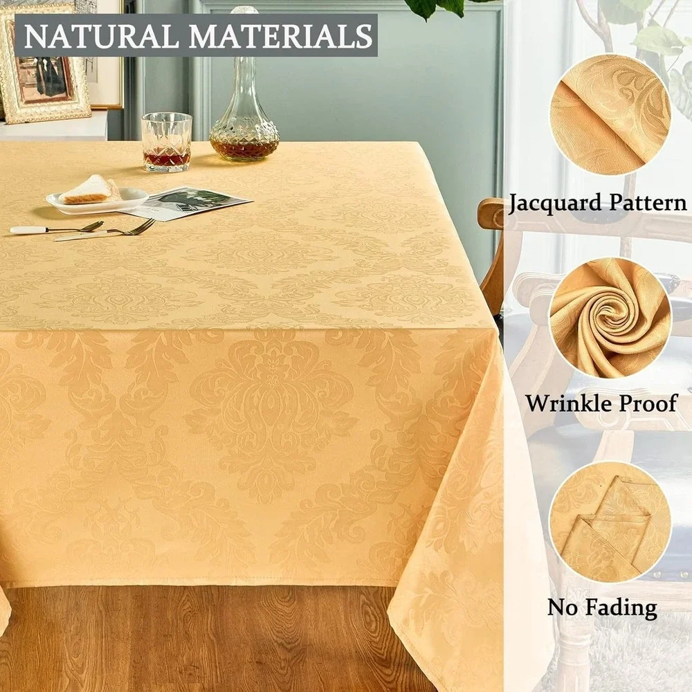 HomeJoy Rectangle Table Cloth Linen Farmhouse Stainproof Waterproof 60x144
